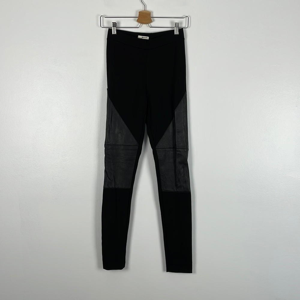 Lamade black leather patch stretch skinny legging pants Size Small